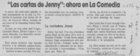 "Las Cartas de Jenny", ahora en La Comedia  [artículo].