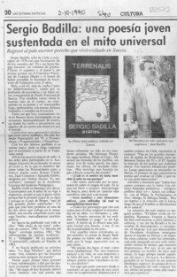Sergio Badilla, una poesía joven sustentada en el mito universal  [artículo].