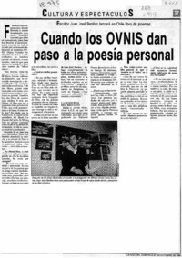 Cuando los OVNIS dan paso a la poesía personal  [artículo].