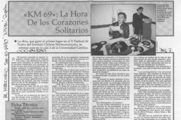 "KM 69", la hora de los corazones solitarios  [artículo] Paula Véliz G.