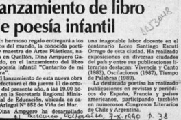 Lanzamiento de libro de poesía infantil  [artículo].
