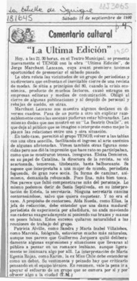 "La última edición"  [artículo] T. M.