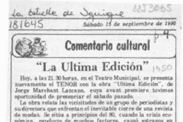 "La última edición"  [artículo] T. M.
