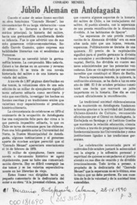 Júbilo alemán en Antofagasta  [artículo] Conrado Menzel.