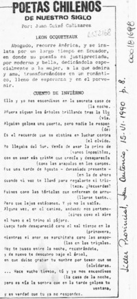 Poetas chilenos de nuestro siglo  [artículo] Juan Guixé Cañizares.