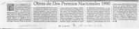 Obras de dos Premios Nacionales 1990  [artículo].