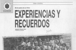 Experiencias y recuerdos  [artículo] Haydée Riveros Díaz.