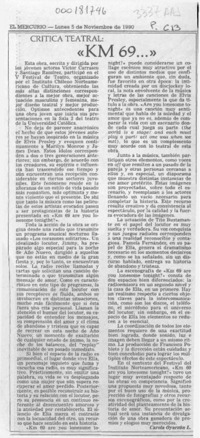 "KM 69 --"  [artículo] Carola Oyarzún L.