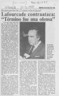 Lafourcade contraataca, "Término de una ofensa"  [artículo].