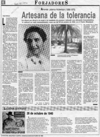 Artesana de la tolerancia  [artículo] Pablo Portales.