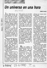 Un universo en una hora  [artículo] Ernesto Livacic.