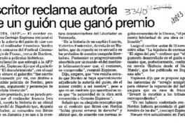 Escritor reclama autoría de un guión que ganó premio  [artículo].
