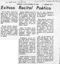 Exitoso recital poético  [artículo].