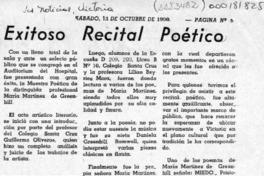 Exitoso recital poético  [artículo].