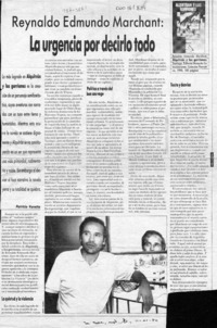 Reynaldo Edmundo Marchant, la urgencia por decirlo todo  [artículo] Patricio Varetto.