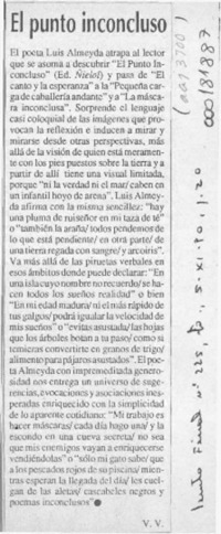 El punto inconcluso  [artículo] V. V.