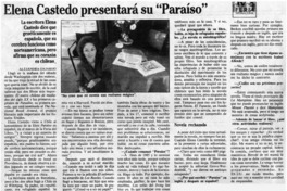 Elena Castedo presentará su "Paraíso"