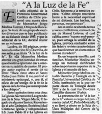 "A la luz de la fe"  [artículo].