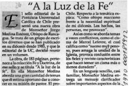 "A la luz de la fe"  [artículo].