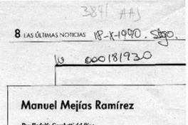 Manuel Mejías Ramírez  [artículo] Rodolfo Gambetti del Pino.