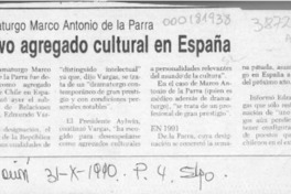 Nuevo agregado cultural en España  [artículo].