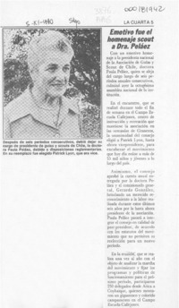 Emotivo fue el homenaje scout a Dra. Peláez  [artículo].