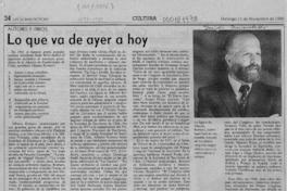 Lo que va de ayer a hoy  [artículo] Luis Sánchez Latorre.