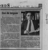 Don de lenguas  [artículo].