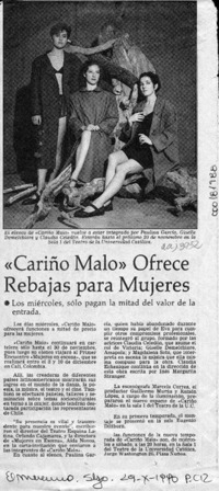 "Cariño malo" ofrece rebajas para mujeres  [artículo].