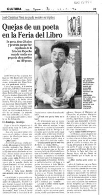 Quejas de un poeta en la Feria del Libro  [artículo].