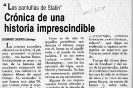 Crónica de una historia imprescindible  [artículo] Leonardo Cáceres.