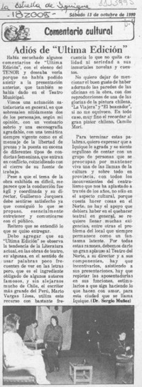 Adiós de "Ultima edición"  [artículo] Sergio Muñoz.