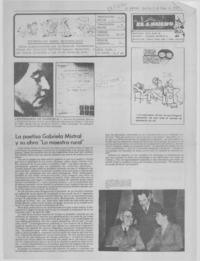 La Poetisa Gabriela Mistral y su obra "La maestra rural"