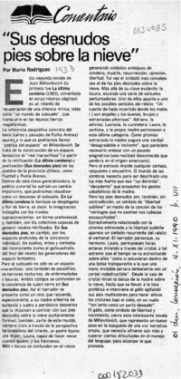 "Sus desnudos pies sobre la nieve"  [artículo] Mario Rodríguez.