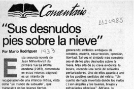 "Sus desnudos pies sobre la nieve"  [artículo] Mario Rodríguez.