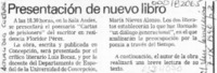 Presentación de nuevo libro  [artículo].