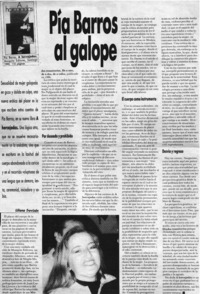 Pía Barros al galope