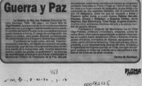 Guerra y paz  [artículo] Carlos de Santiago.