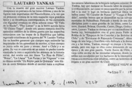 Lautaro Yankas  [artículo] Enrique Volpe M.