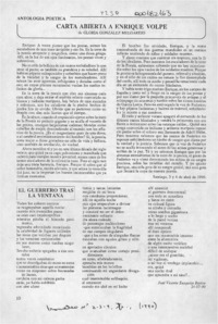 Carta abierta a Enrique Volpe  [artículo] Gloria González Melgarejo.