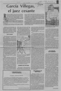 García Villegas, el juez cesante  [artículo] Lena Muñoz.