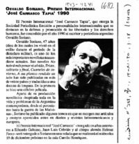 Osvaldo Soriano, Premio Internacional 'José Carrasco Tapia' 1990  [artículo].
