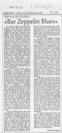 "Bar Zeppelin blues"  [artículo] Carola Oyarzún L.