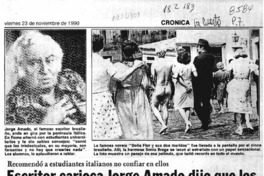 Escritor carioca Jorge Amado dijo que los intelectuales son vanidosos y farsantes  [artículo].