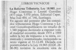 La Reforma tributaria, Ley 18.985  [artículo].