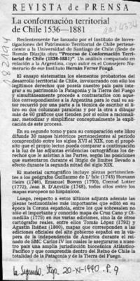 La Conformación territorial de Chile 1536-1881  [artículo].