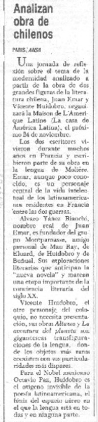 Analizan obra de chilenos