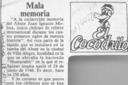Mala memoria  [artículo].