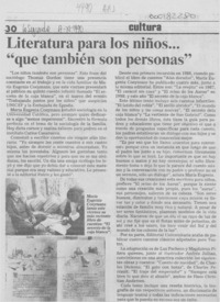 Literatura para los niños -- "que también son personas"