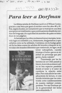 Para leer a Dorfman  [artículo].